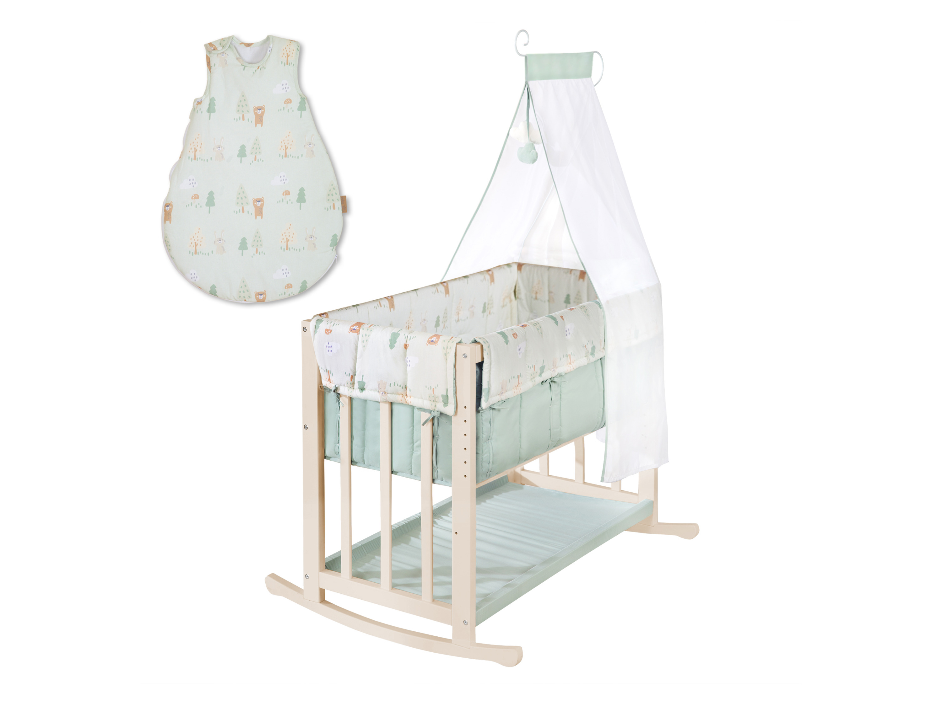 roba Dětská postýlka 4 v 1 (Lesní kamarádi)