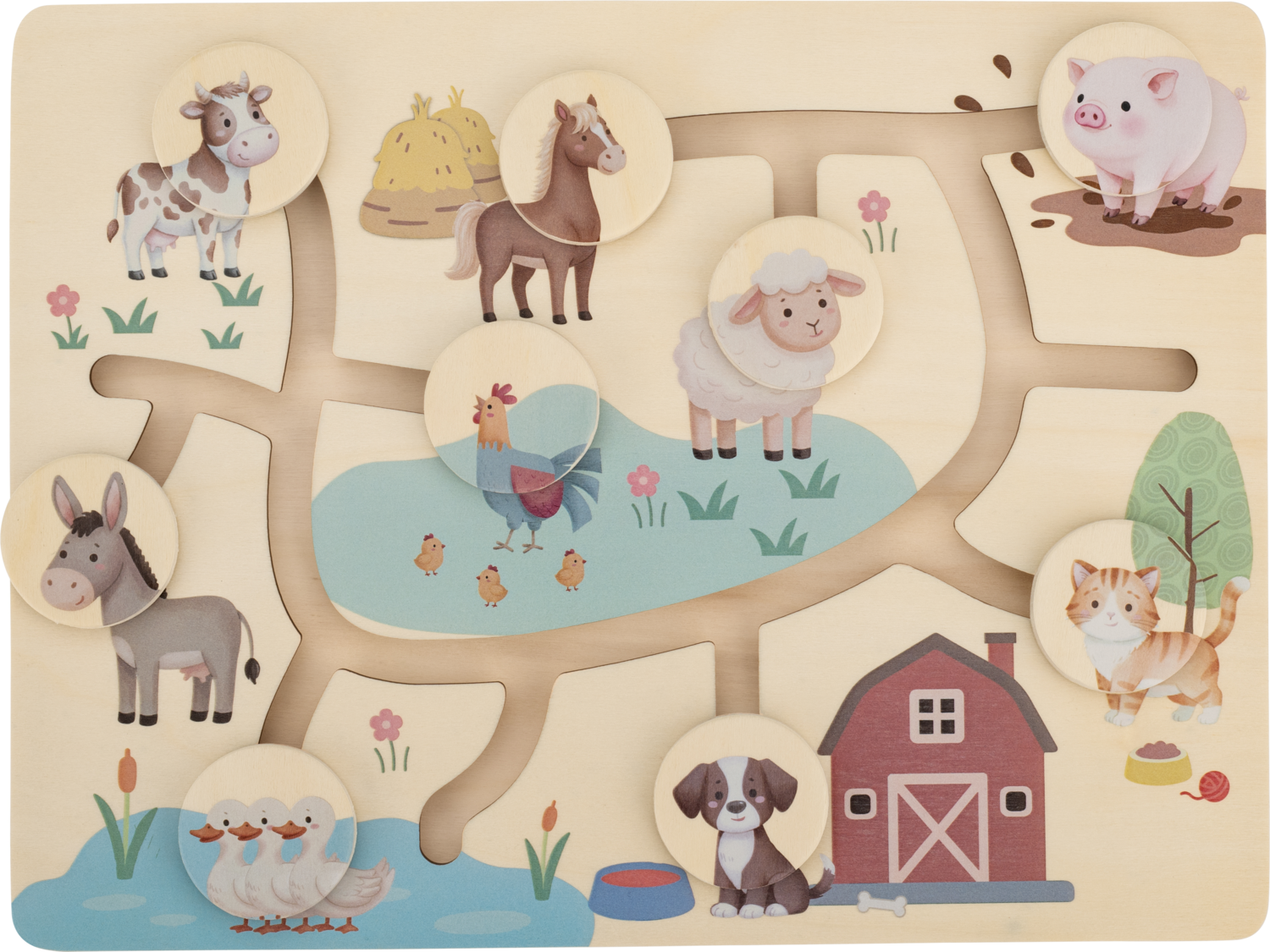 Lupilu® Dřevěné puzzle (labyrint)
