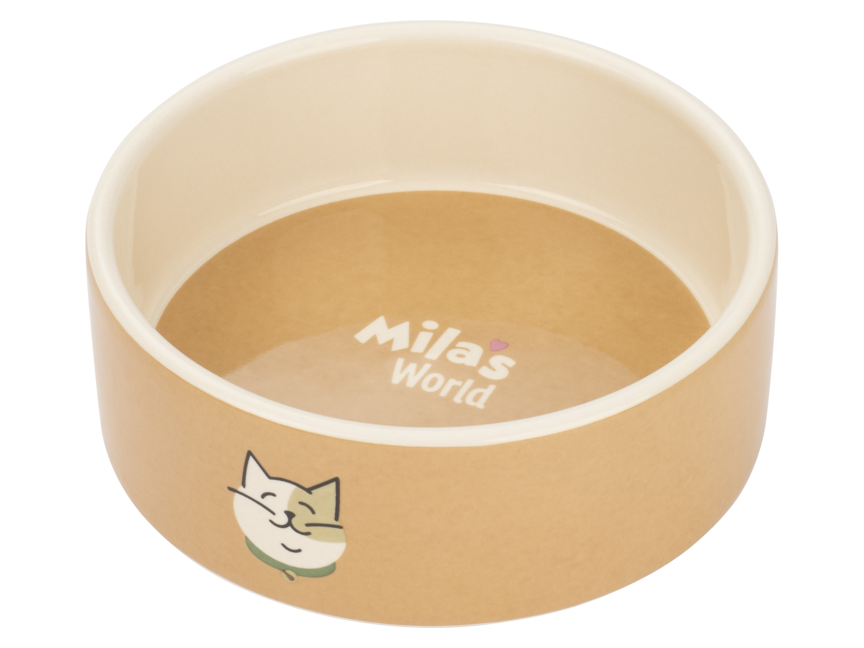 MAX & Mila's World Miska na krmení (Keramická miska, béžová)