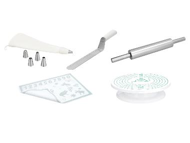 SILVERCREST® Sada sáčků na zdobení / Cukrářský nůž / Váleček na těsto