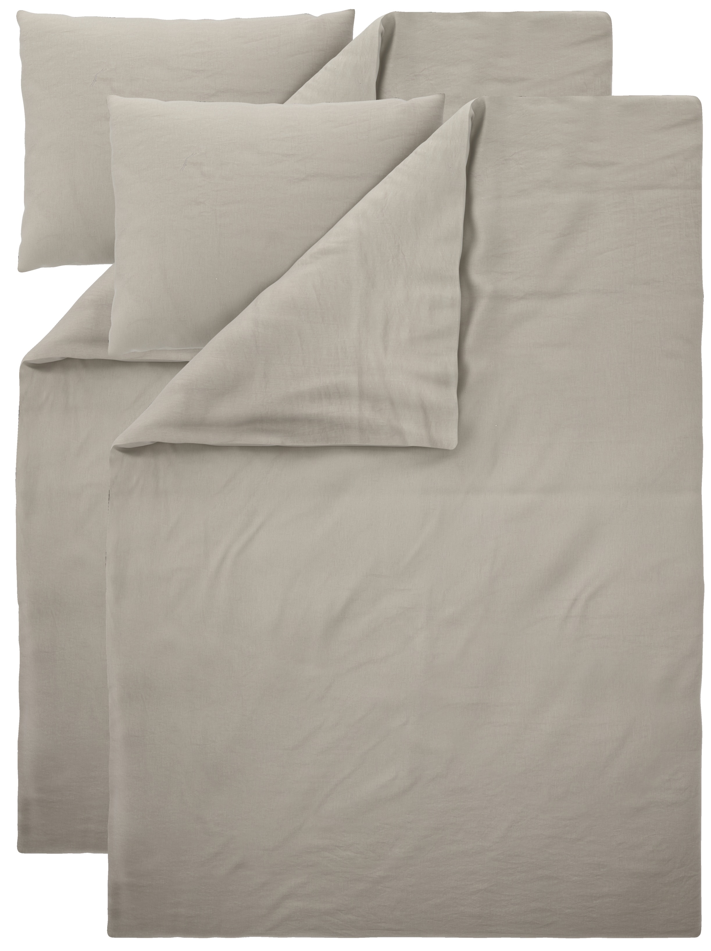Livarno® Sada ložního povlečení s podílem lnu, 140 x 200 cm, 70 x 90 cm, 2dílná, béžová