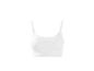 Bílý žebrovaný bezešvý crop top s tenkými ramínky