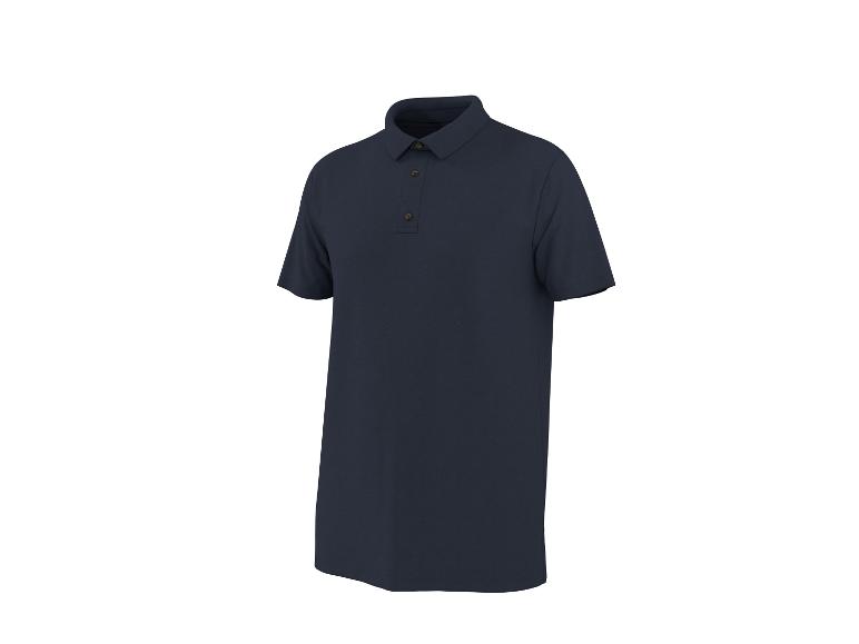Tmavě modré pánské polo tričko s krátkým rukávem a knoflíky.