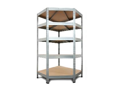 AR SHELVING Vysokozátěžový rohový regál RIVET 180x90x45x64,5 cm