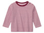 Růžové pruhované tričko s dlouhým rukávem.