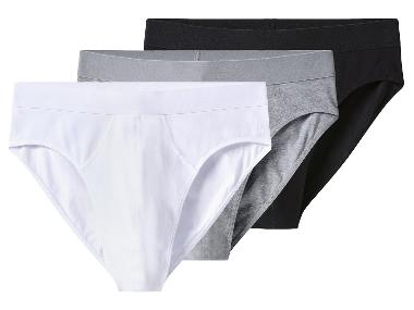 Pánské slipy, 3 kusy (černá/šedá/bílá, 5/M)