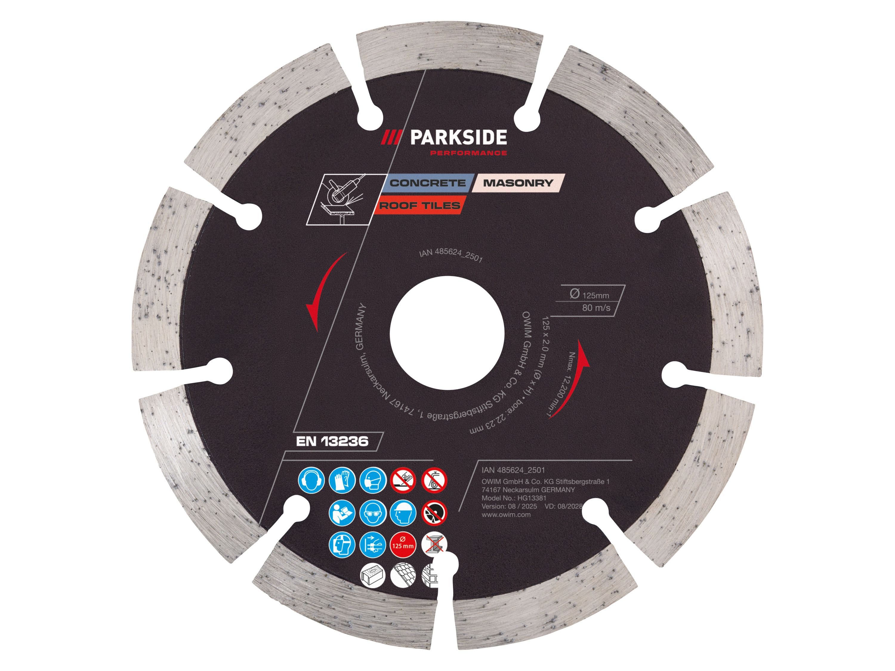 Parkside Performance® Řezné kotouče / Brusné kotouče / Diamantový řezný kotouč (diamantový řezný kotouč)