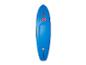 Modrý paddleboard s červenými detaily a velkým logem uprostřed.