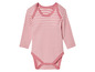Růžový pruhovaný overal s dlouhým rukávem pro miminka.