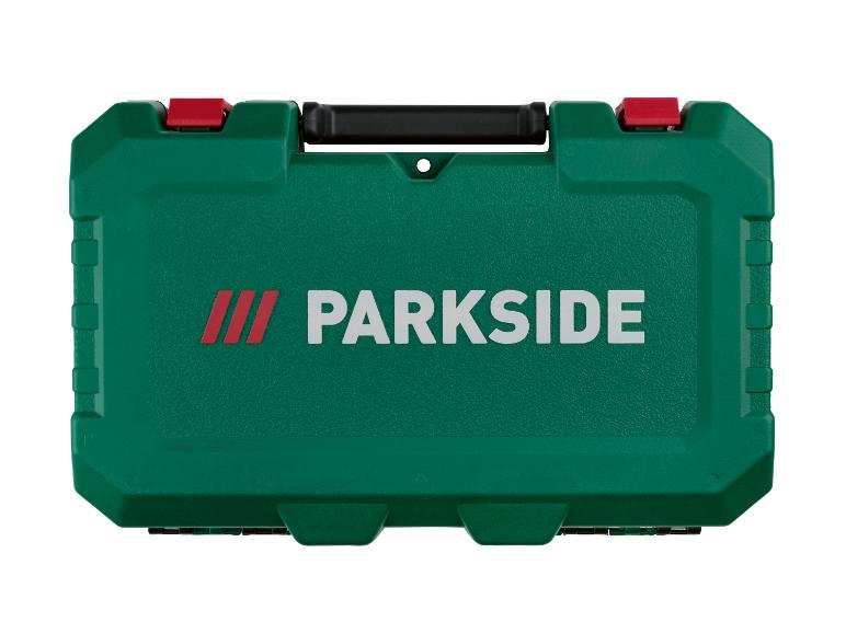 Zelená krabička s nářadím Parkside.