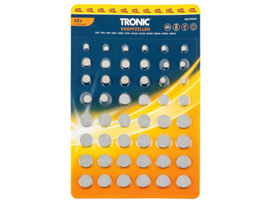 TRONIC® Knoflíková baterie, 48 kusů