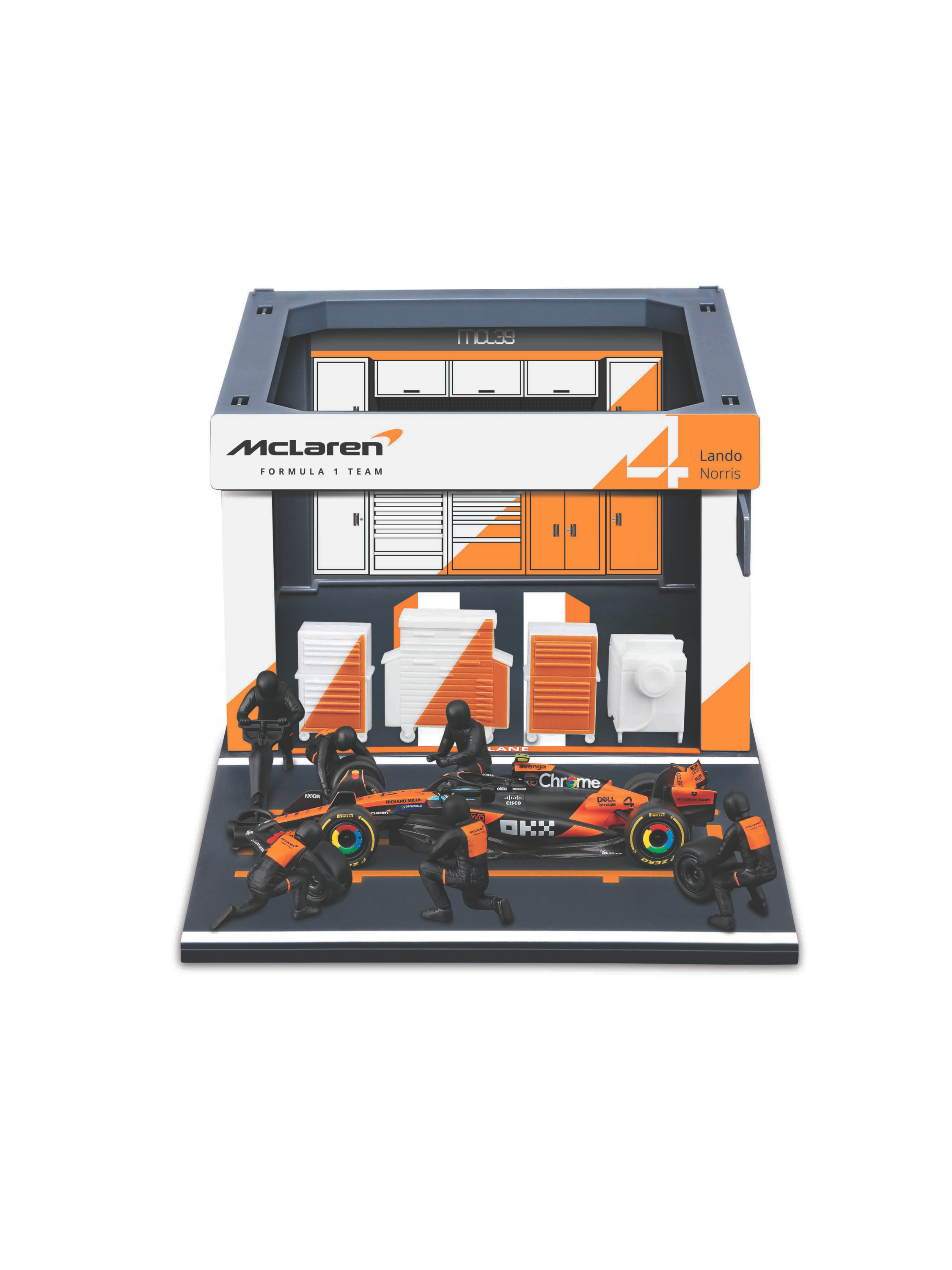 Bburago Model auta F1 Pit Pass, 1:43 (McLaren Mcl39 č. 4 Norris '25)