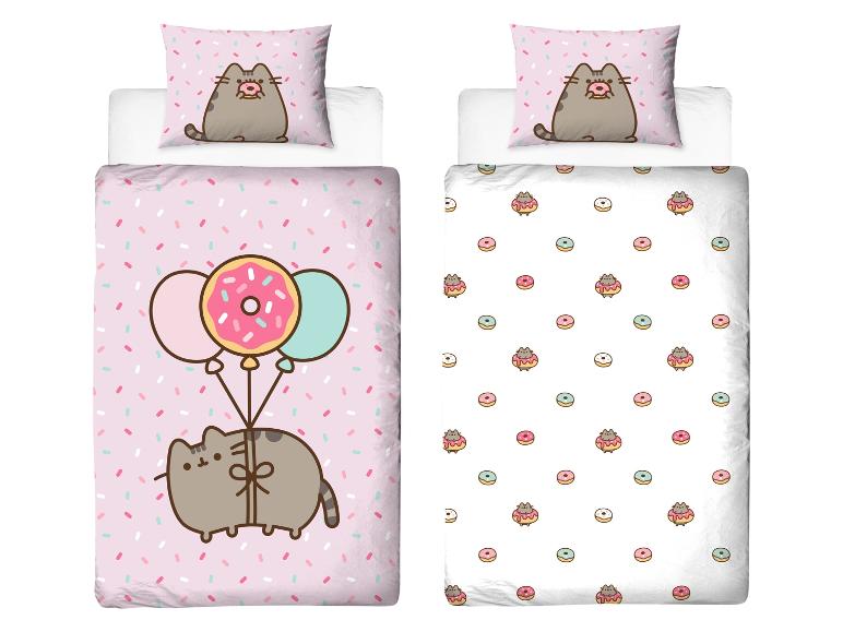 Ložní povlečení Pusheen: kočka a koblihy, kawaii styl.