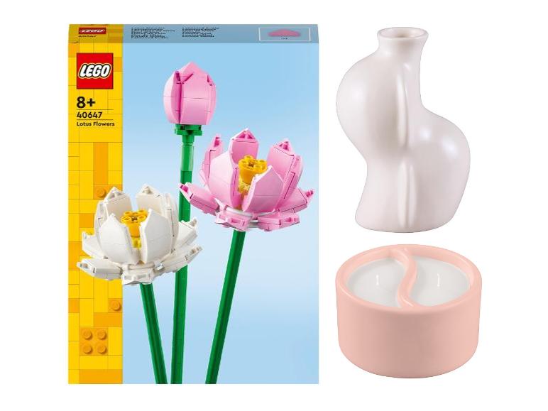 LEGO Lotosové květy 40647, růžová váza a svíčky.