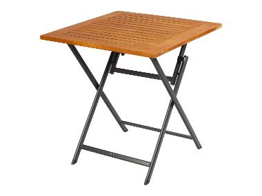 LIVARNO home Hliníkový skládací stůl Valencia, 70 x 70 cm, hnědá