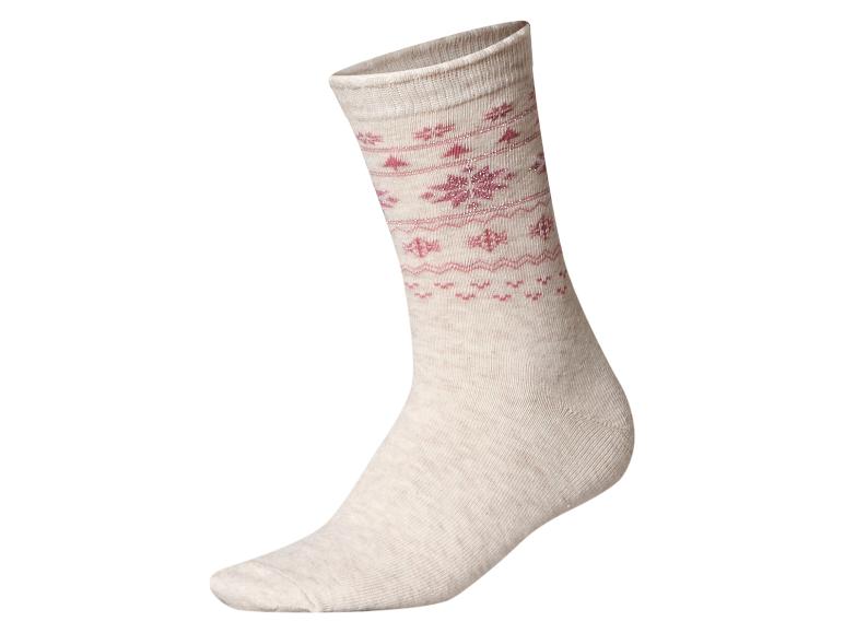 Světle béžová ponožka s růžovým fair isle vzorem