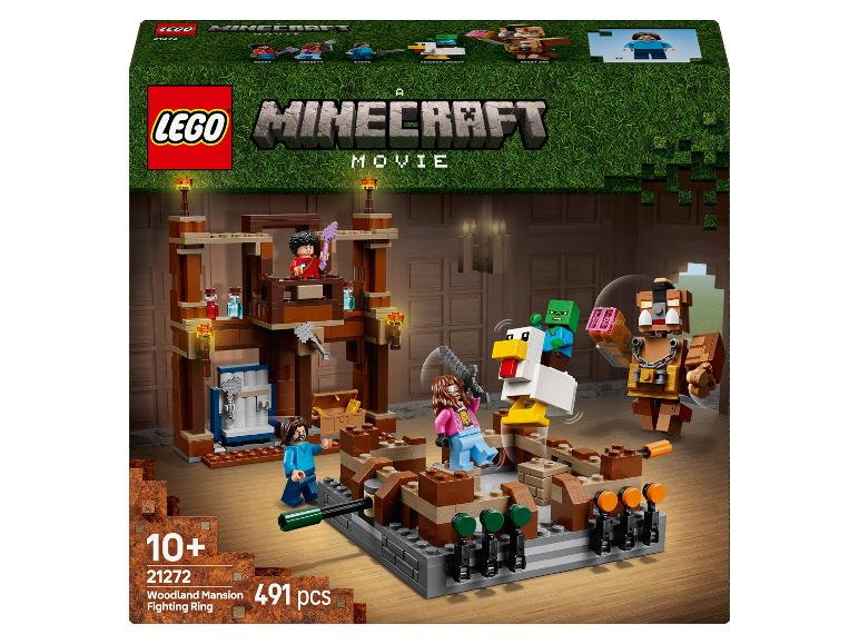 Stavebnice Minecraft Movie Woodland Mansion Fighting Ring, 491 dílků, pro děti 10+