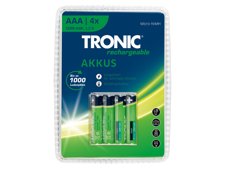  Zobrazit na celou obrazovku TRONIC® Nabíjecí baterie NI-MH, 4 kusy - Obrázek 3