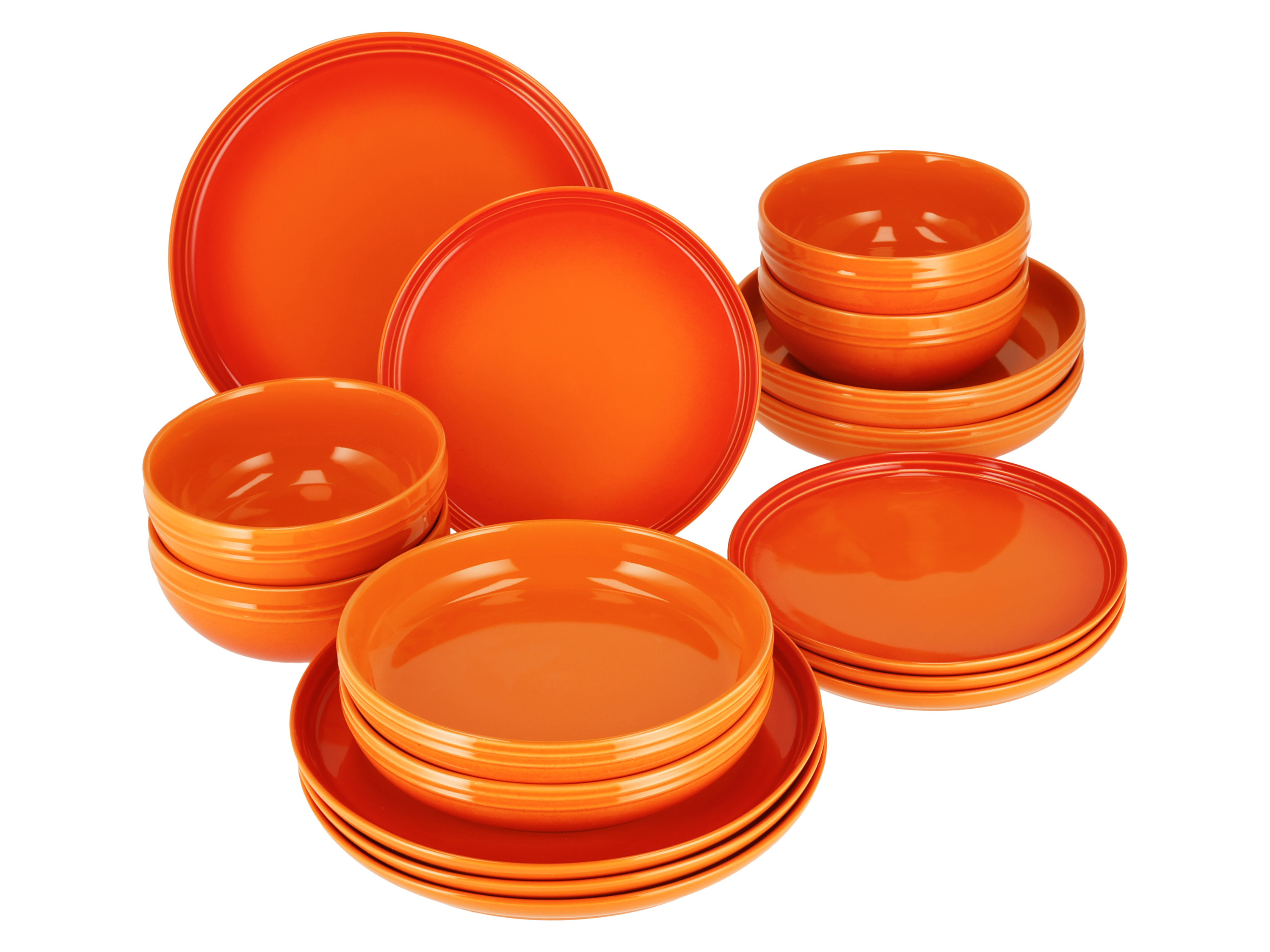 Silvercrest® Jídelní servis z kameniny, 16dílná sada (oranžová)