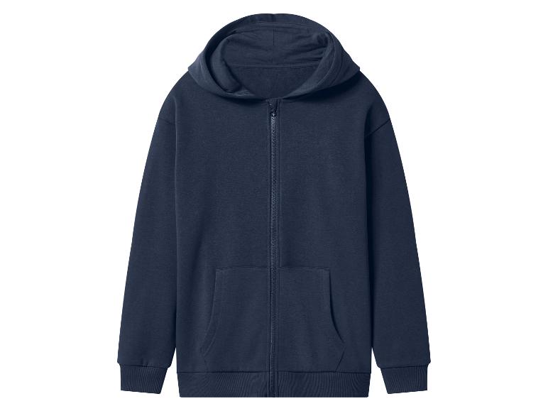 Tmavě modrá mikina s kapucí na zip