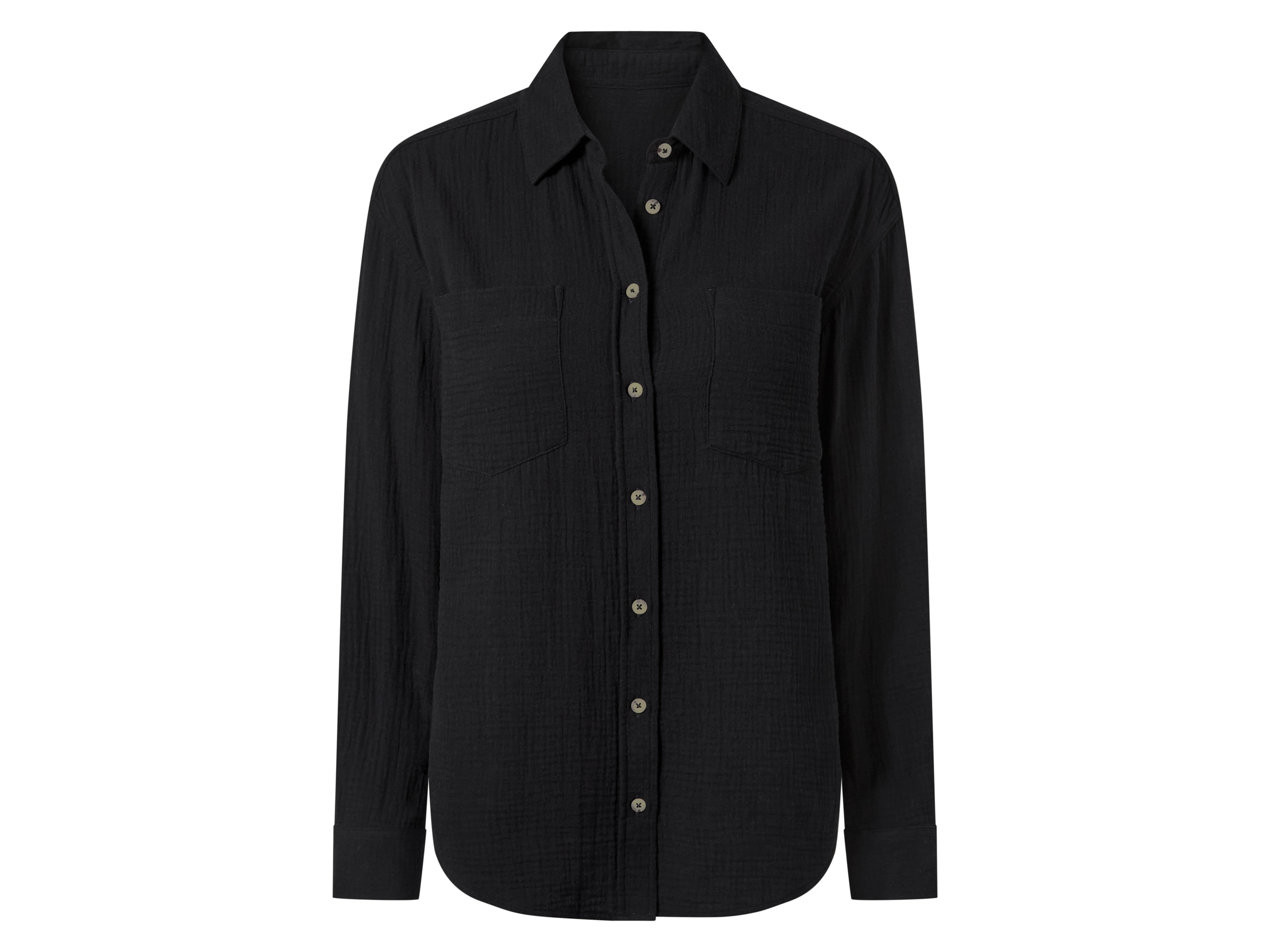 esmara® Dámská mušelínová blůza (černá, 38)