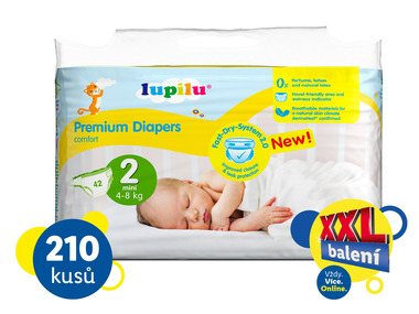 lupilu® XXL Dětské pleny Comfort, velikost 2 MINI, 210 kusů