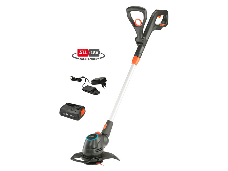 Bezdrátová sekačka na trávu s baterií, nabíječkou a systémem Power for ALL 18V.