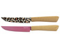nůž na zeleninu růžová/leopard