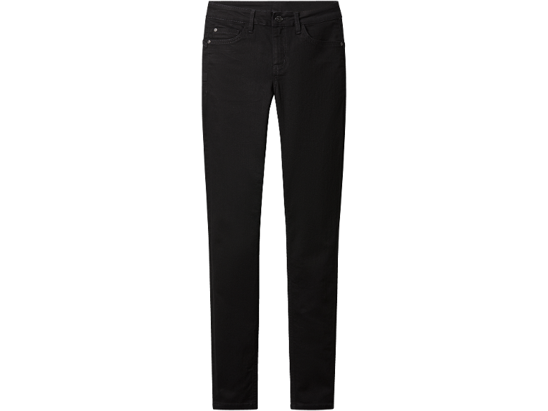 Černé slim-fit džíny s předními kapsami a zapínáním na knoflík.