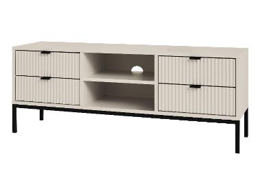 LIVARNO® Nízká skříň se 4 zásuvkami, 2 přihrádkami a kovovými nožičkami, lamelový design