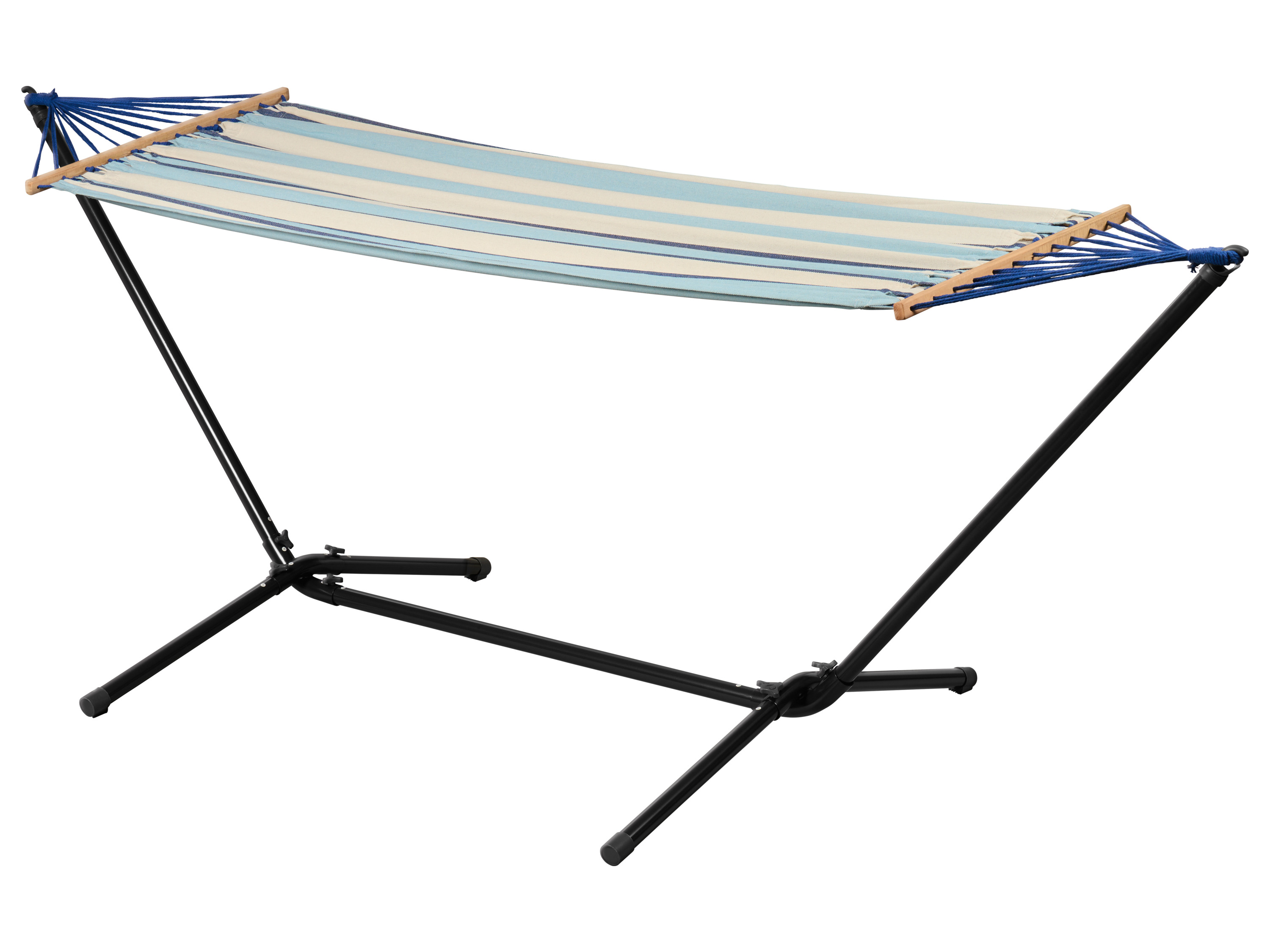 Livarno® Závěsná síť se stojanem, modré pruhy