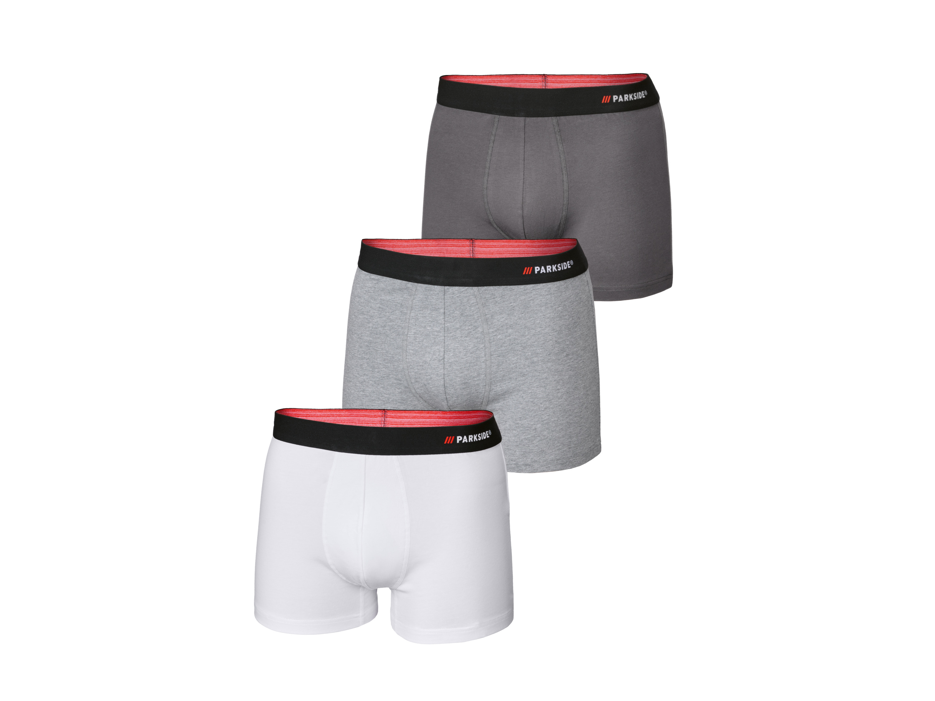 Parkside® Pánské boxerky, 3 kusy (šedá/bílá, 5/M)