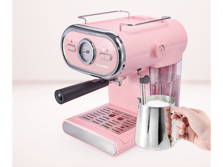 Zobrazit na celou obrazovku Sada espresso kávovaru SEM 1100 a 4 hrnků na kávu, růžová - Obrázek 2
