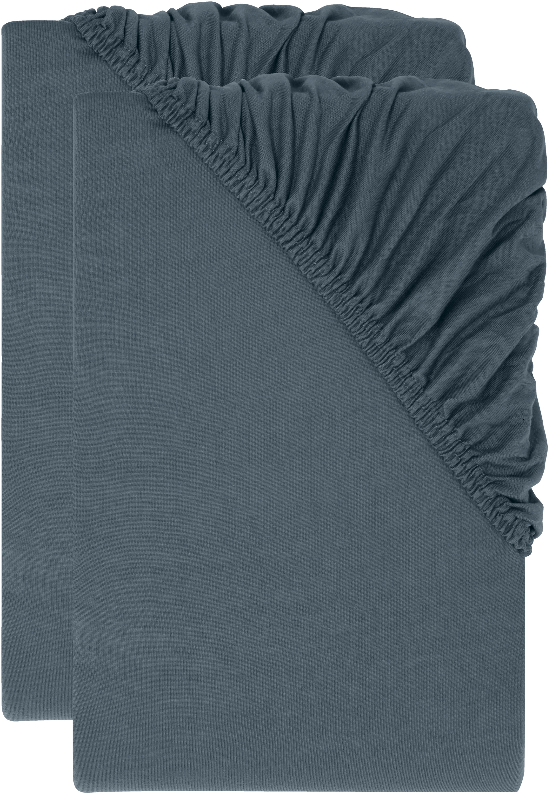 Livarno® Sada žerzejových napínacích prostěradel, 90–100 x 200 cm, 2dílná, modrá