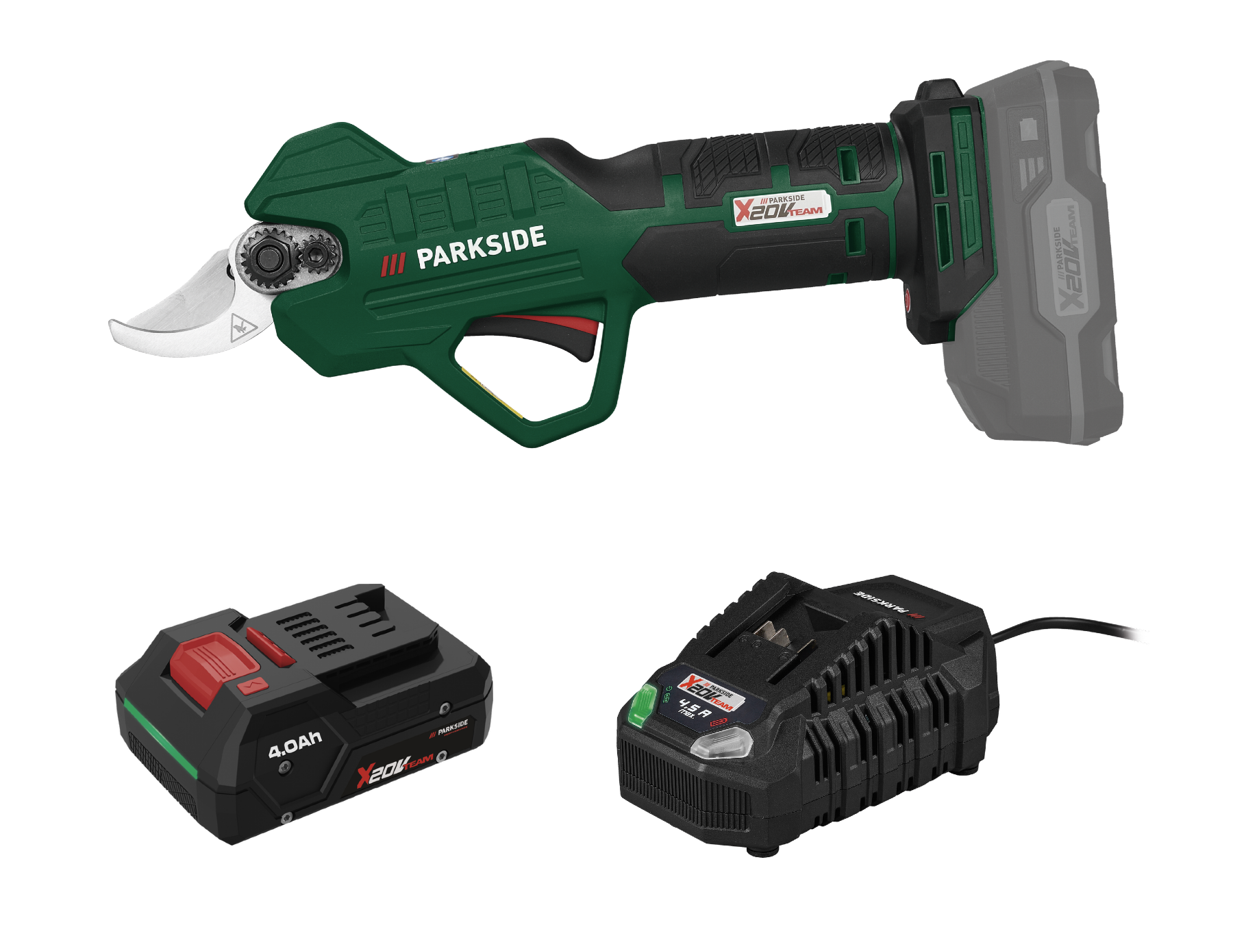 Parkside® Aku nůžky na větve Paas 20-Li B1, Smart 4 Ah