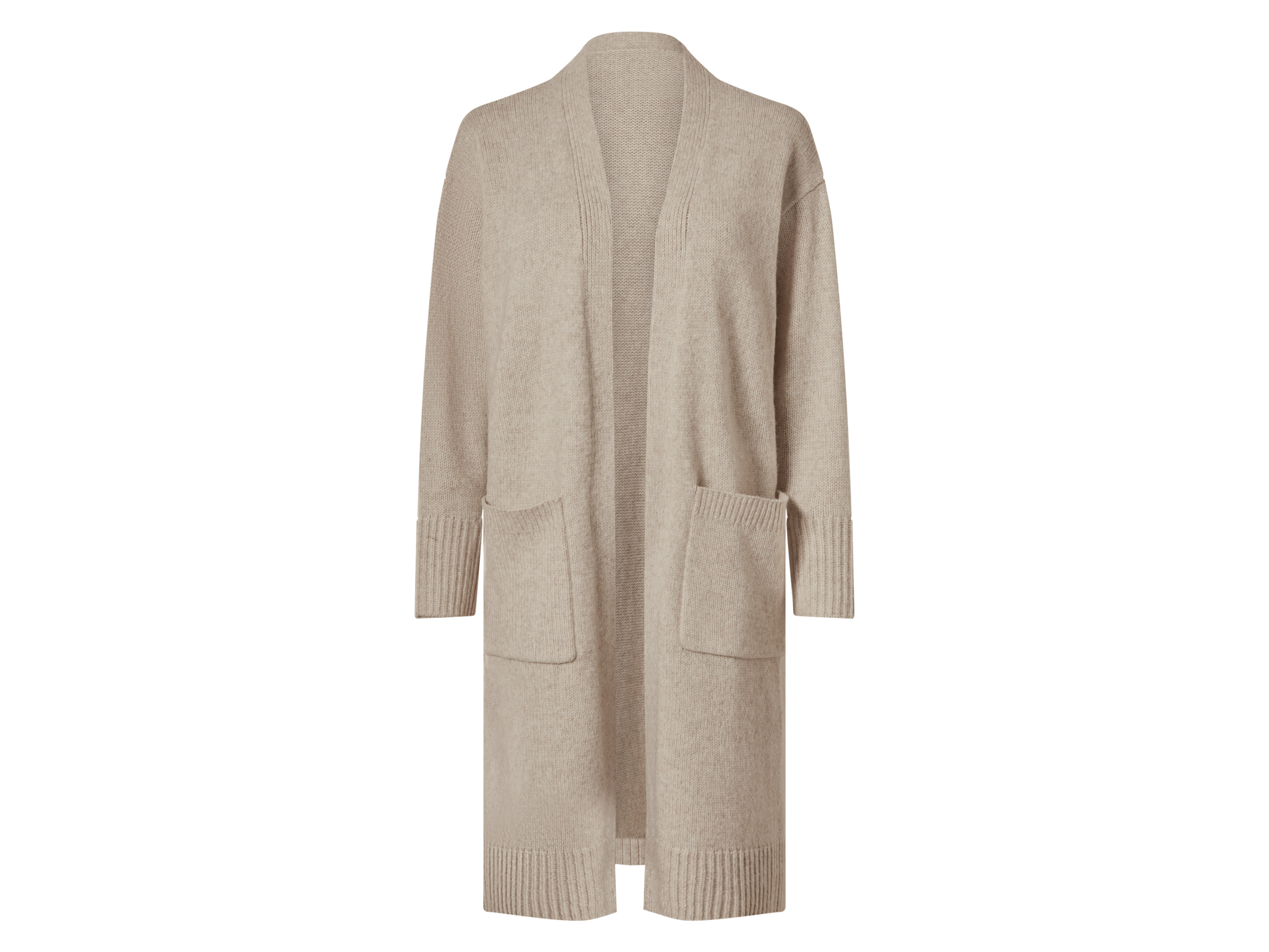 esmara® Dámský dlouhý kardigan s podílem vlny (béžová, L (44/46))