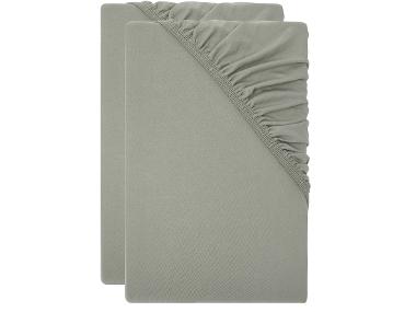 LIVARNO® Sada žerzejových napínacích prostěradel, 90–100 x 200 cm, 2dílná, zelená/šedá