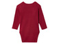 Červené dětské body s dlouhým rukávem.