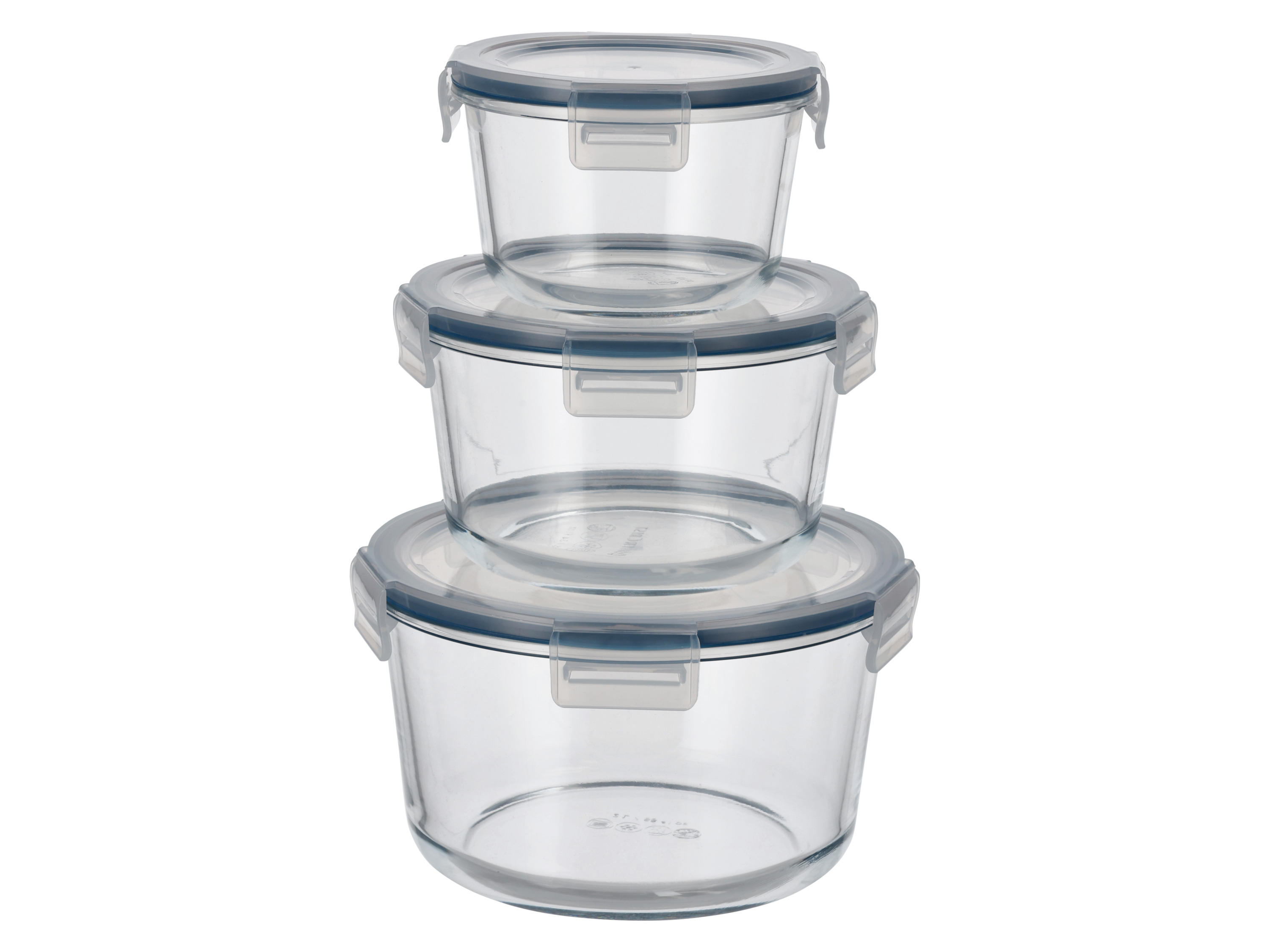 Silvercrest® Sada skleněných potravinových dóz, 3dílná (kulatá)