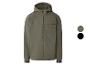 Pánská softshellová bunda s kapucí v olivově zelené a černé barvě