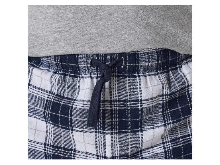 Pyžamové kalhoty v modro-bílém karu s gumičkou a šňůrkou.