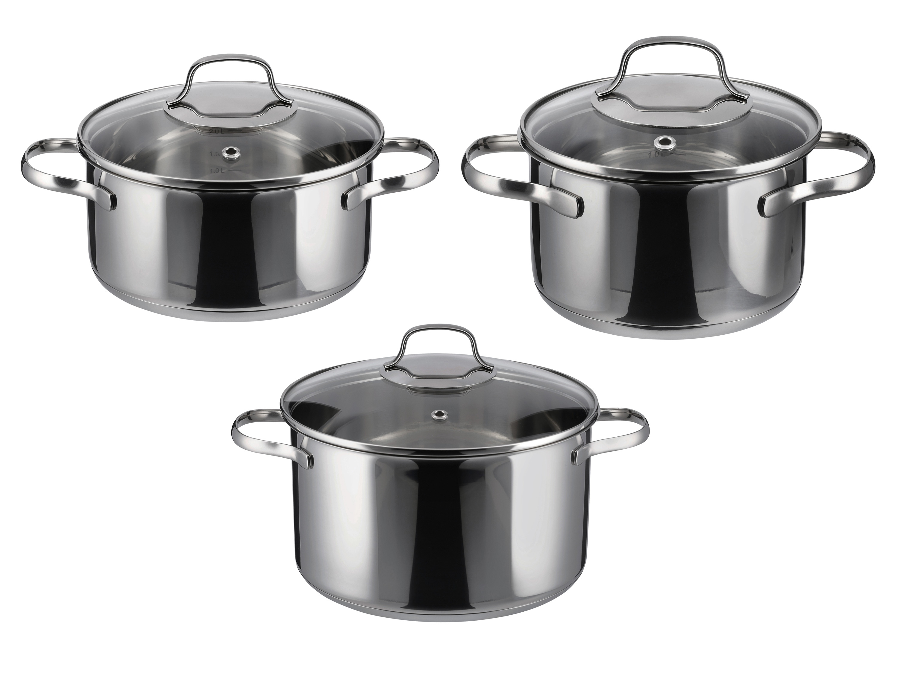 Silvercrest® Sada hrnců z nerezové oceli, 3dílná
