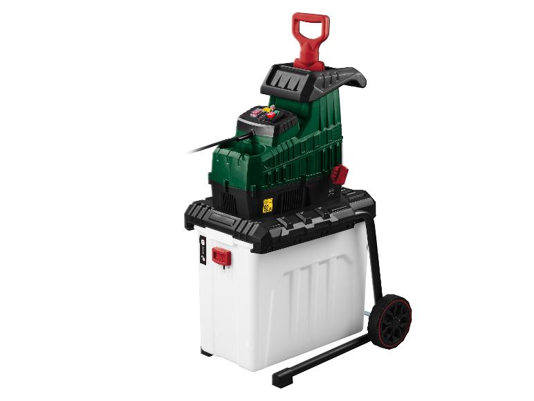 Elektrický drtič větví Einhell na kolečkách.