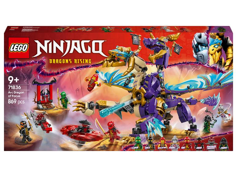 Sada LEGO Ninjago Dragons Rising Arc Dragon of Focus s minifigurkami.