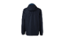Tmavě modrá sportovní bunda s kapucí.