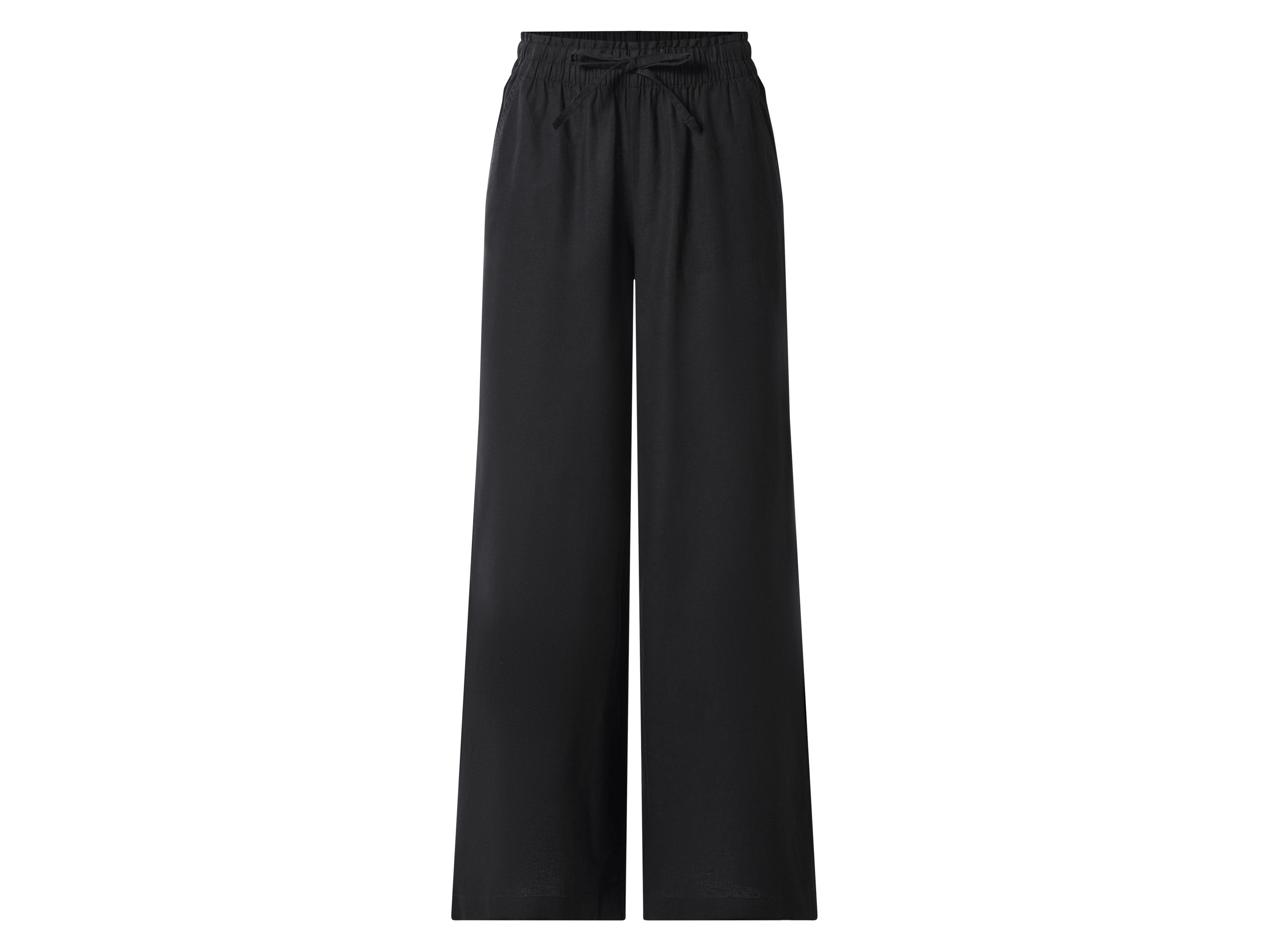 esmara® Dámské kalhoty s podílem lnu (černá, L(44/46))