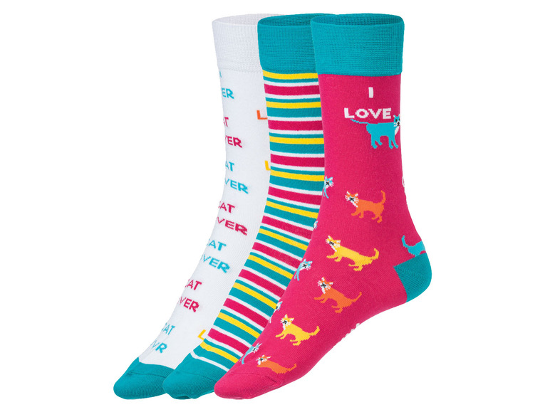  Zobrazit na celou obrazovku Fun Socks Ponožky s romantickým vzorem v dárkovém balení, 3 páry - Obrázek 2