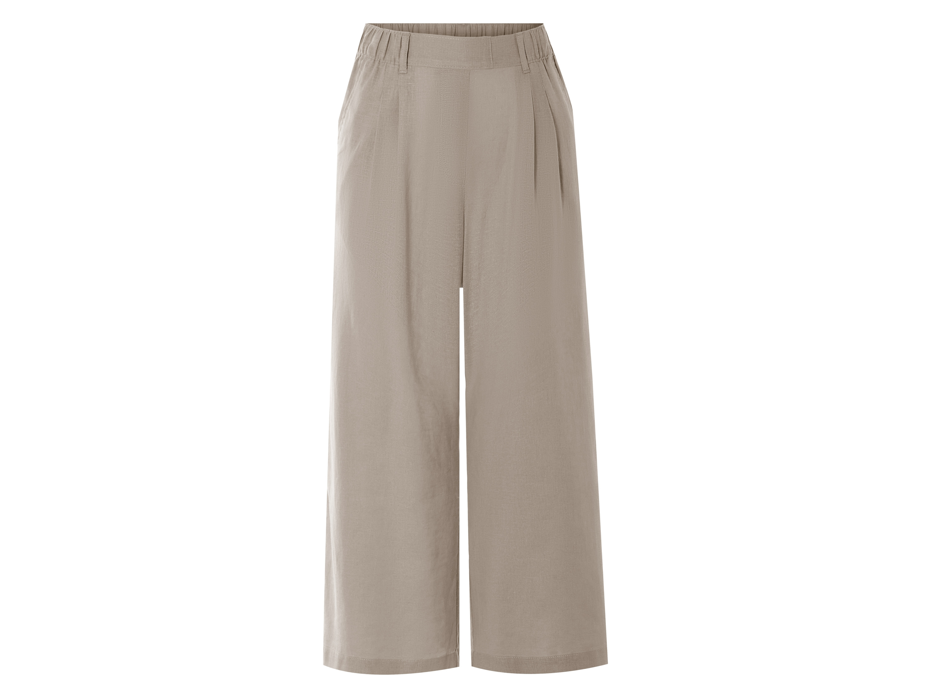 esmara® Dámské culotte kalhoty s podílem lnu (taupe, 34)