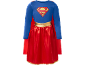 Dětský kostým Supergirl v modré a červené barvě s logem Supermana a zlatým pasem.