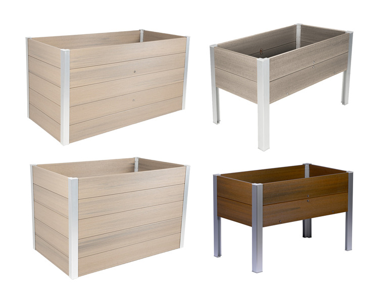 Čtyři dřevěné truhlíky se stříbrnými nohami